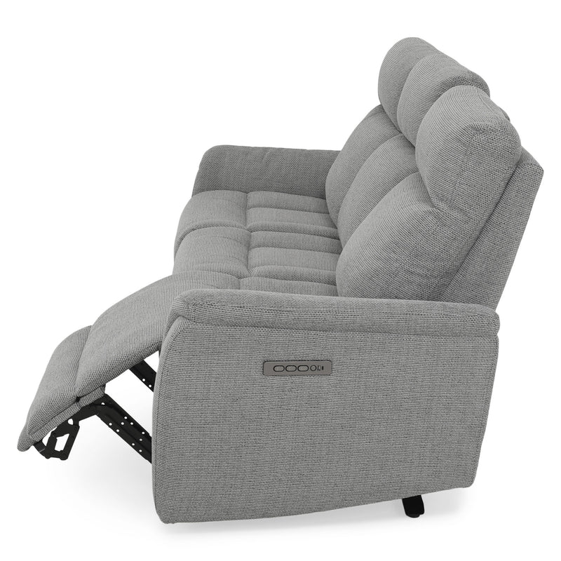 BARTON Canapea 3 locuri, 2 reclinere electrice, stofă