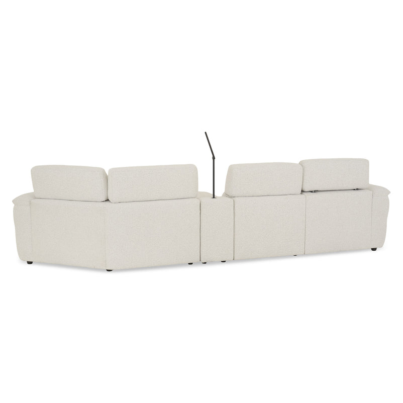 ADDISON Colțar, 2 reclinerele electrice, lampă, încărcare USB, stofă