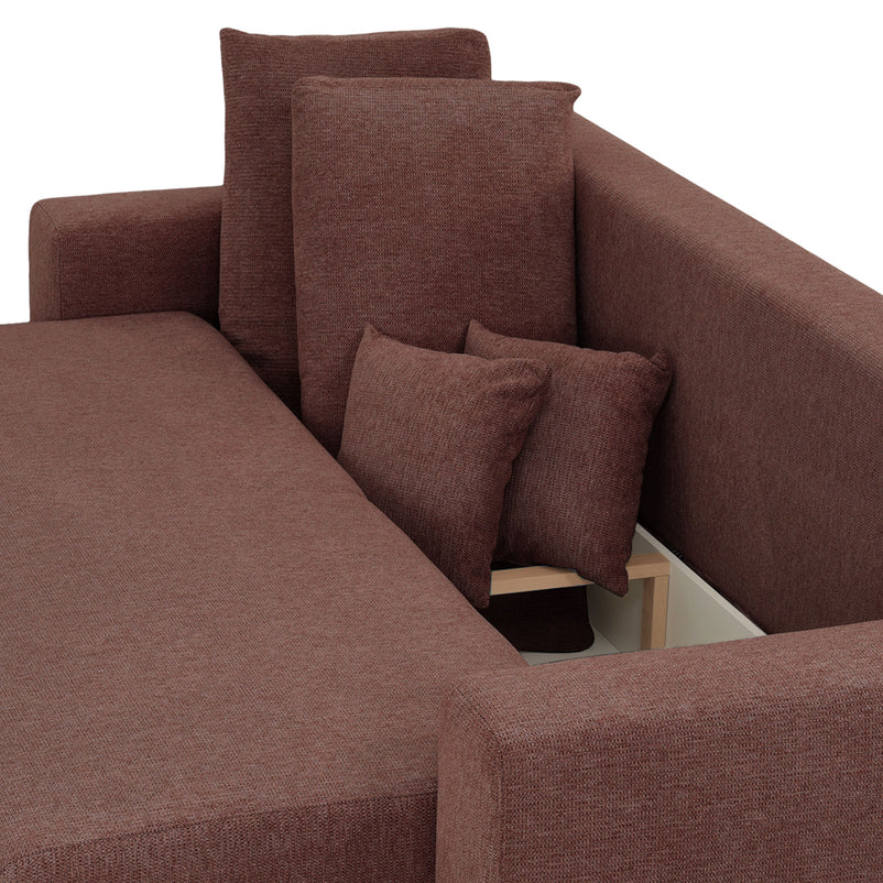 ANTONY Canapea extensibilă, 3 locuri, ladă depozitare, stofă