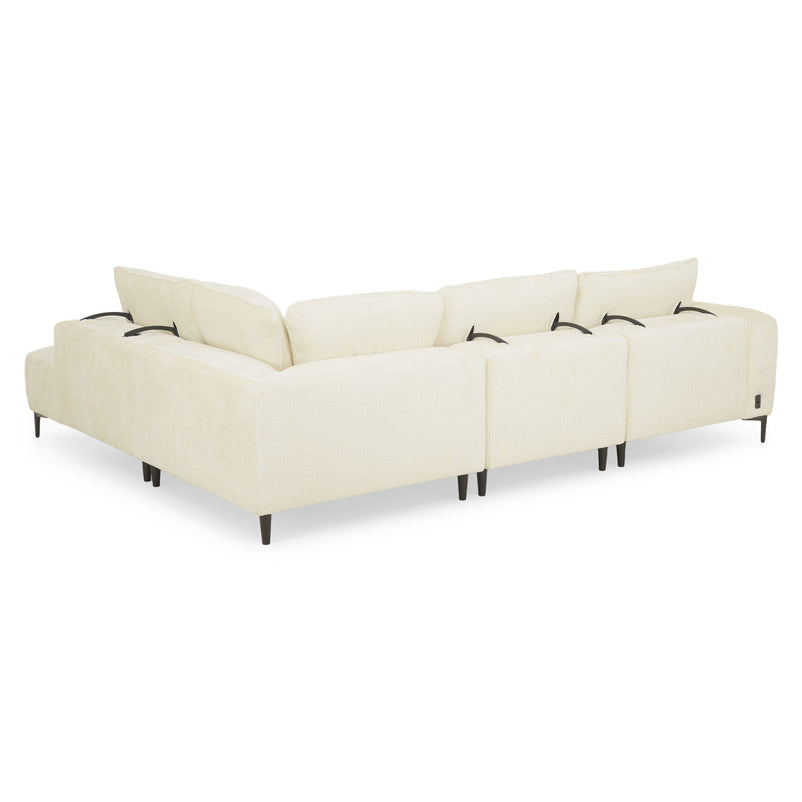 KARSTON Colțar cu șezlong stânga/dreapta, recliner electric, stofă