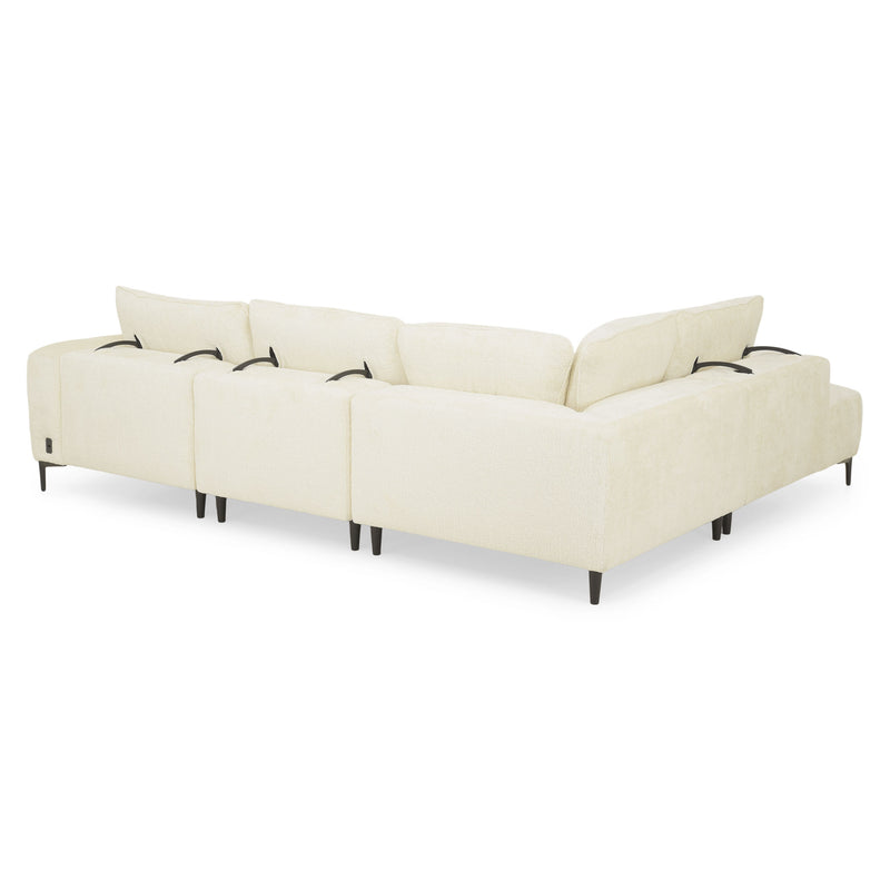 KARSTON Colțar cu șezlong stânga/dreapta, recliner electric, stofă