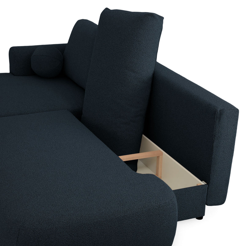 LAON Colțar extensibil, șezlong stânga/dreapta și ladă depozitare, stofă