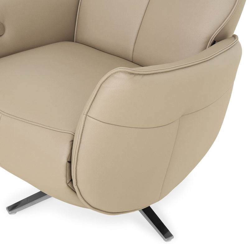 ADLER Fotoliu rotativ cu recliner electric, stofă