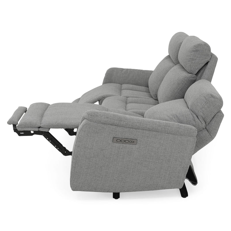 BARTON Canapea 3 locuri, 2 reclinere electrice, stofă