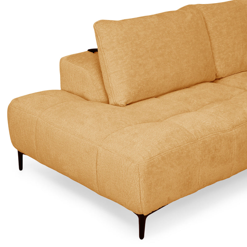 KARSTON Colțar cu șezlong stânga/dreapta, recliner electric, stofă