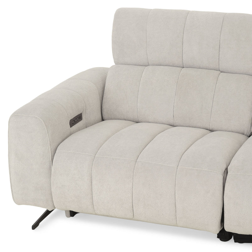 WELBY Colțar, recliner electric, șezlong stânga/dreapta, mecanism tetiere, stofă