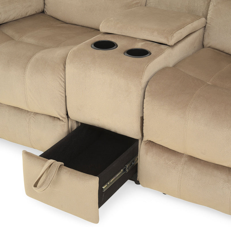 NOLE Canapea 2 reclinere manuale, consolă și sertar