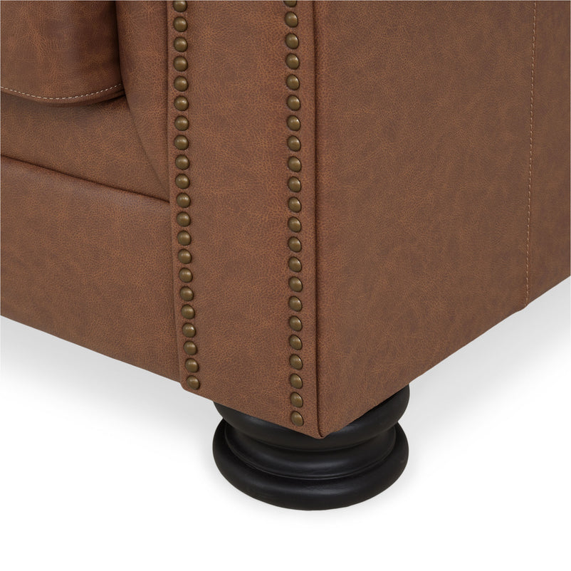 AGNESE Canapea 3 locuri, 4 perne decorative incluse, piele