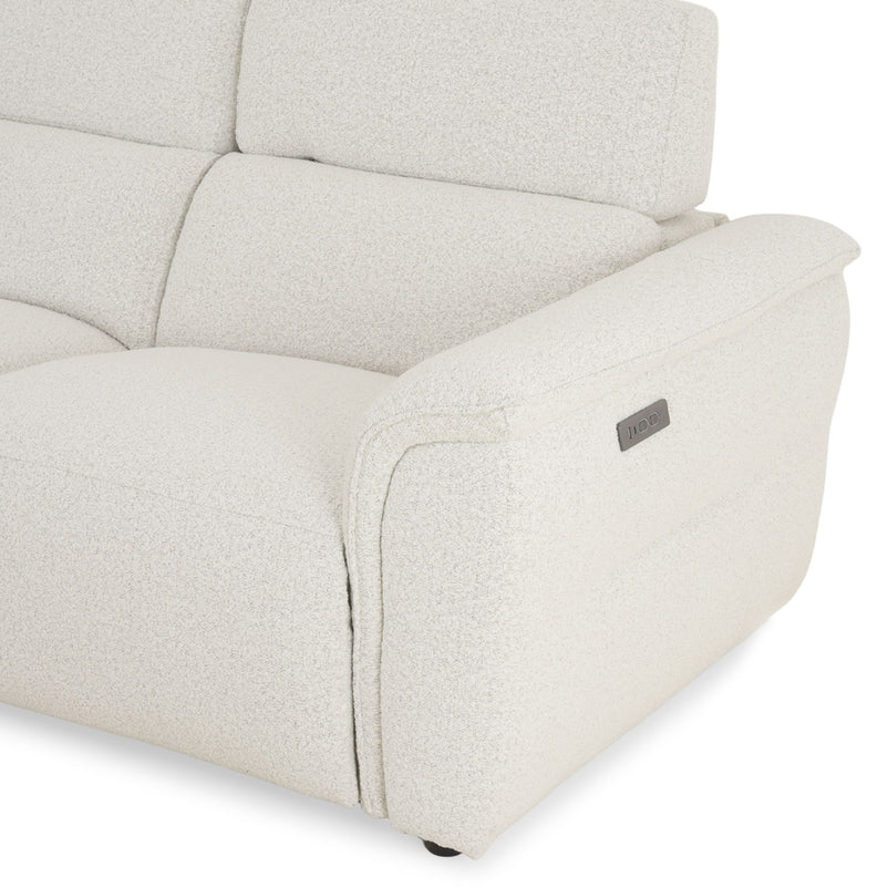ADDISON Colțar, 2 reclinerele electrice, lampă, încărcare WIRELES și USB, stofă