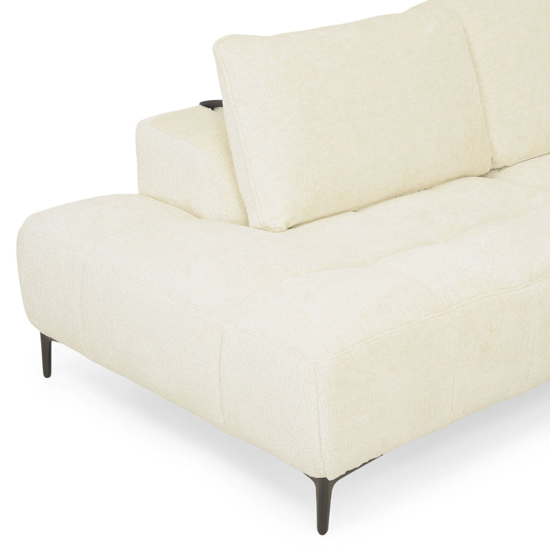 KARSTON Colțar cu șezlong stânga/dreapta, recliner electric, stofă