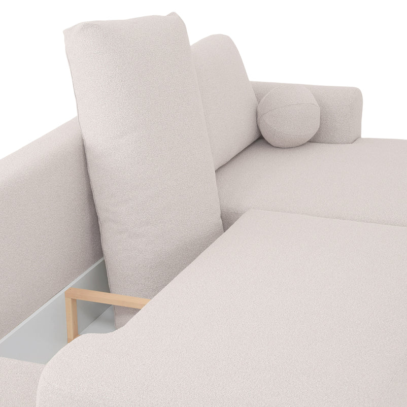 LAON Colțar extensibil, șezlong stânga/dreapta și ladă depozitare, stofă