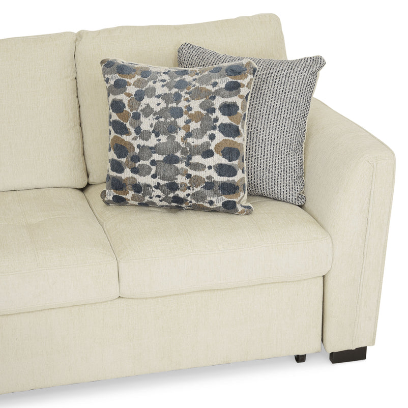 ASCOLI Colțar extensibil, șezlong stânga/dreapta, 4 perne decor incluse, stofă