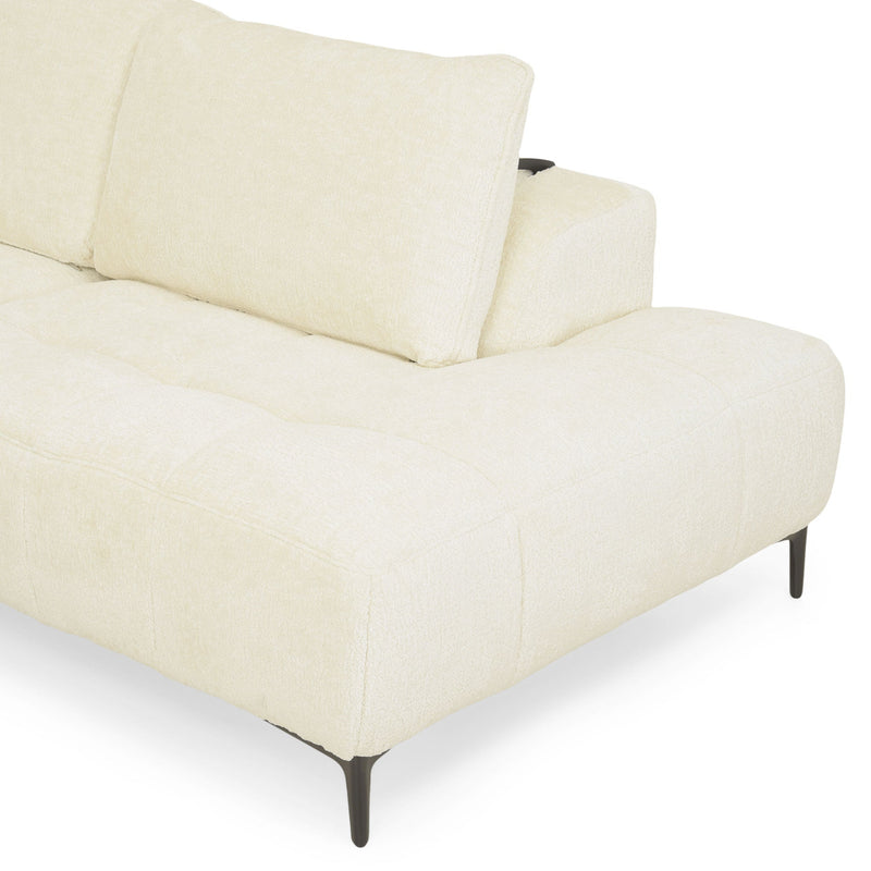 KARSTON Colțar cu șezlong stânga/dreapta, recliner electric, stofă