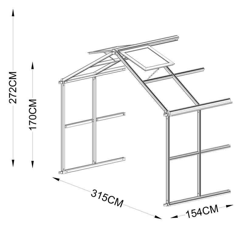 RIVERSTONE Extensie pavilion/oranjerie, 154x315cm