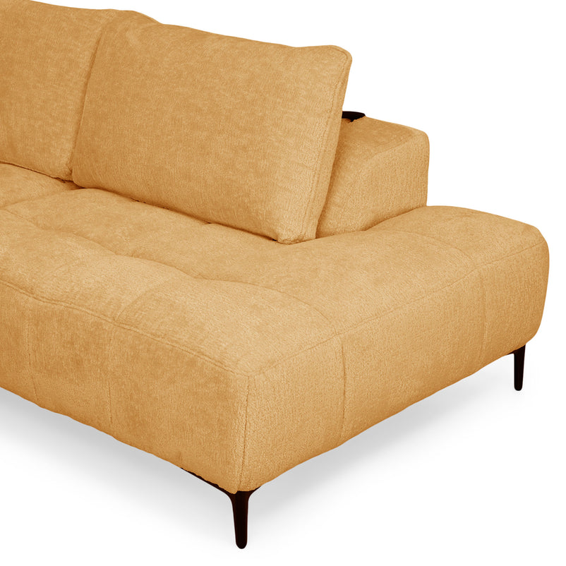 KARSTON Colțar cu șezlong stânga/dreapta, recliner electric, stofă