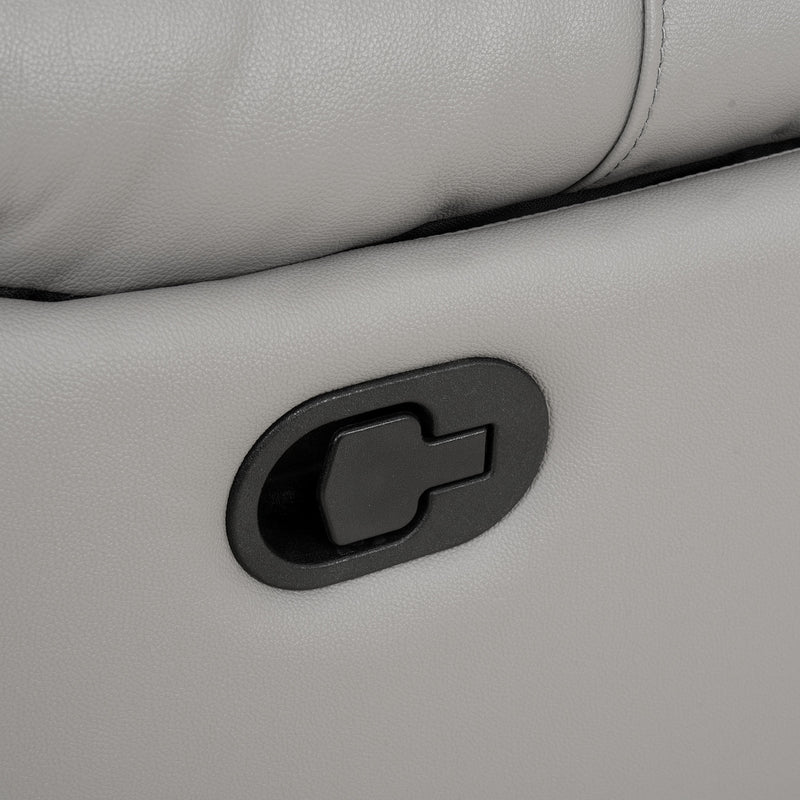 HUDSON Canapea 3 locuri, 2 reclinere manuale, piele naturală