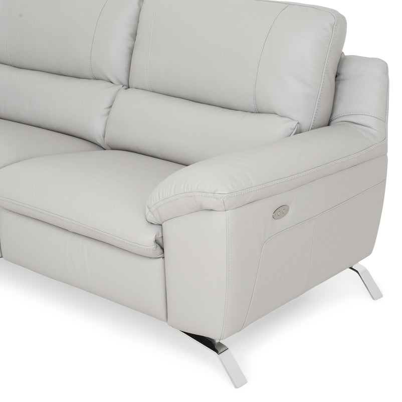 FINDLEY Canapea 3 locuri, 2 reclinere electrice, piele