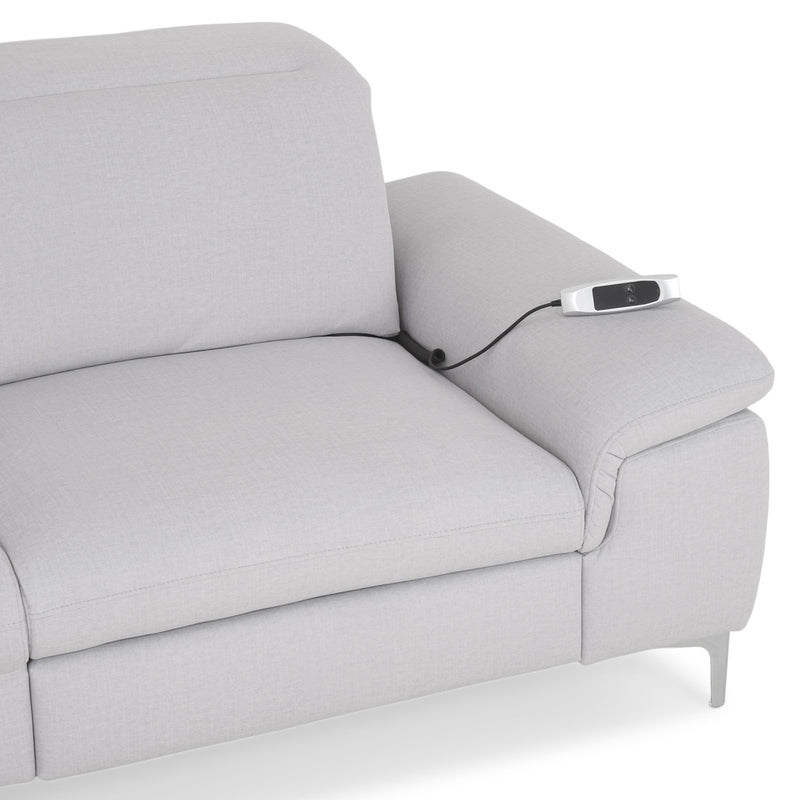 SOUND Colțar șezlong stânga/dreapta, 1 recliner electric și mecanism tetiere, stofă