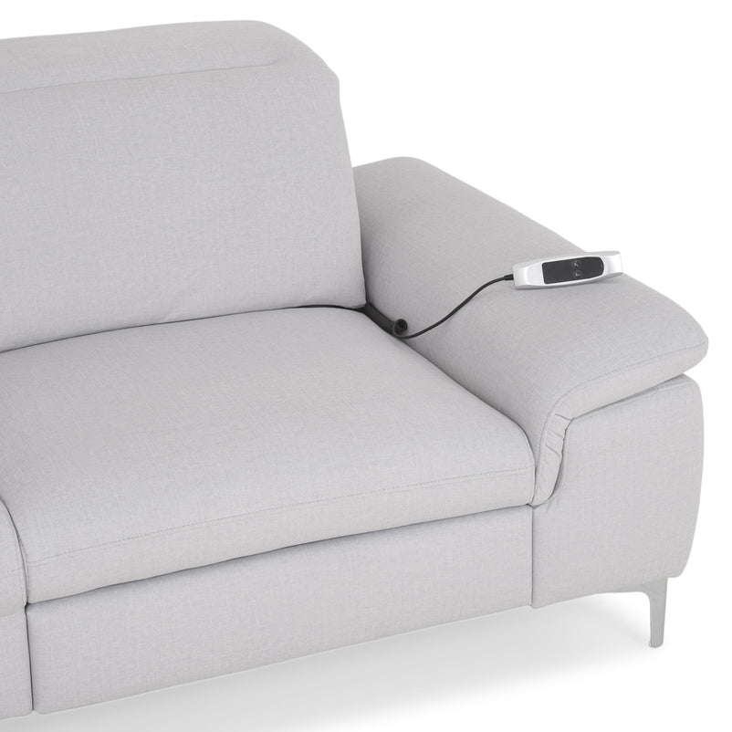SOUND Colțar șezlong stânga/dreapta, 1 recliner electric și mecanism tetiere, stofă