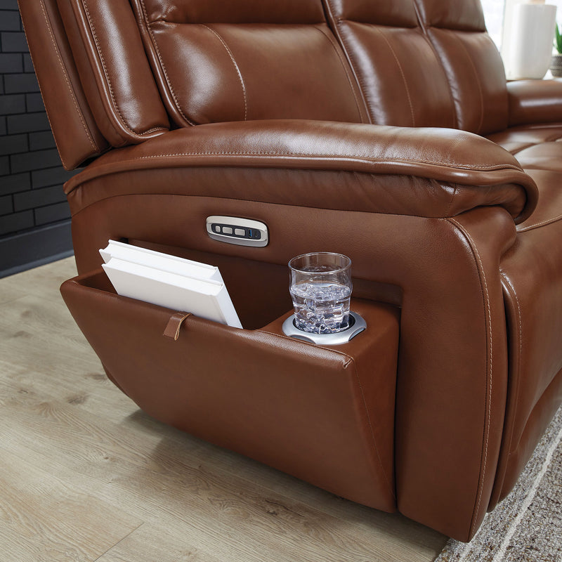 CRAWFORD Canapea 3 locuri, 2 reclinere electrice, piele