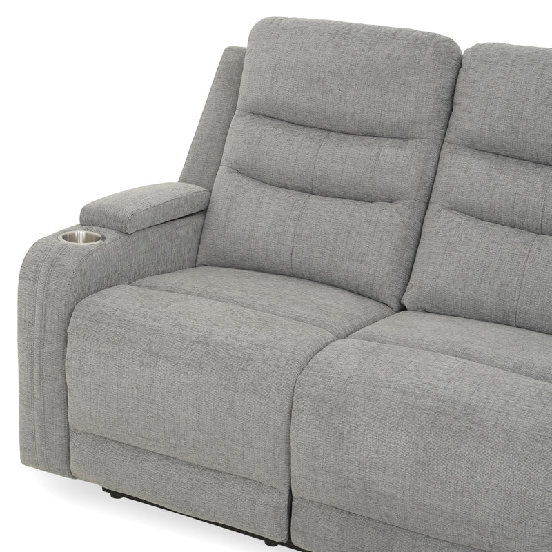 PARKER Canapea 3 locuri cu 2 reclinere electrice, stofă