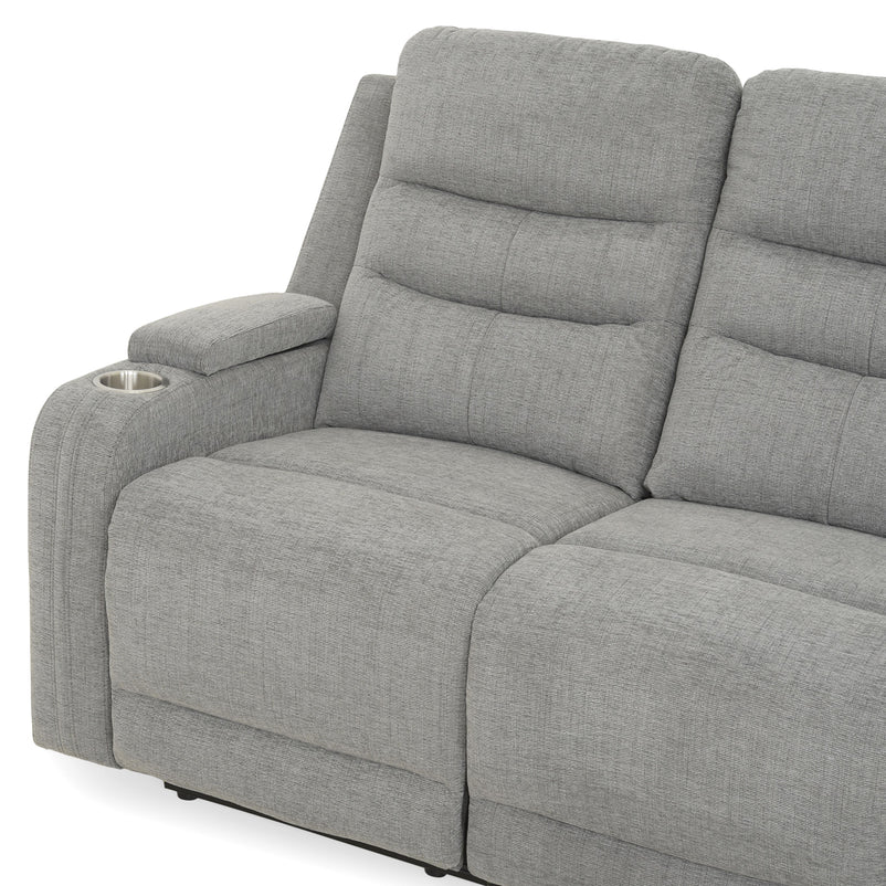 PARKER Canapea 3 locuri cu 2 reclinere electrice, stofă