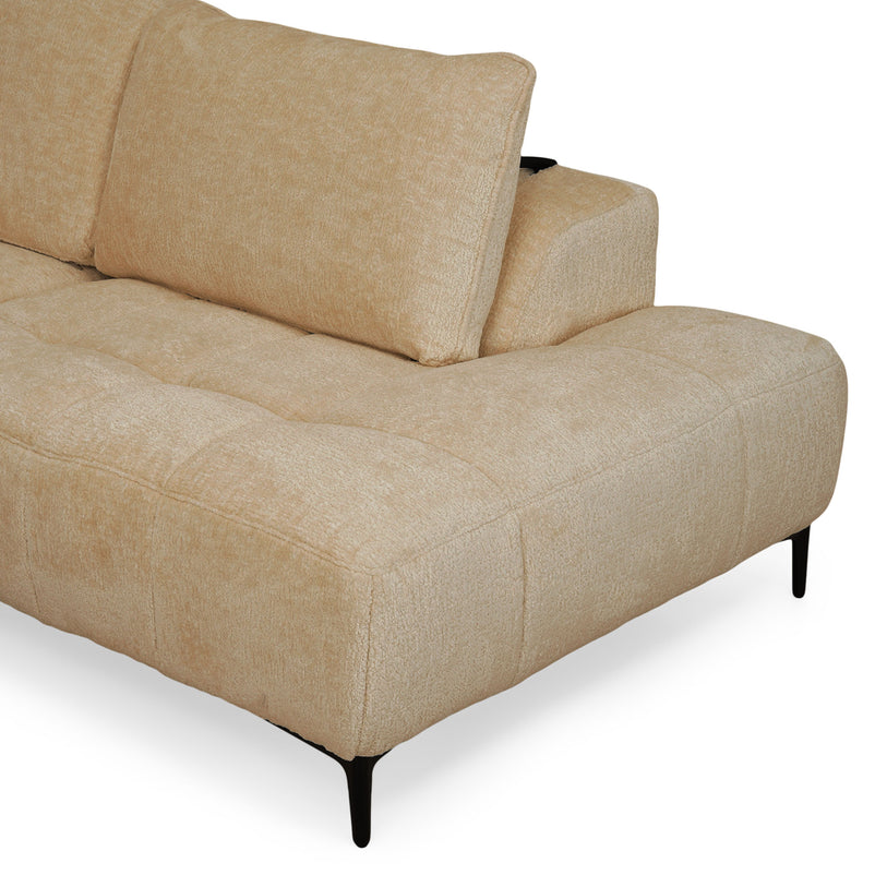 KARSTON Colțar cu șezlong stânga/dreapta, recliner electric, stofă