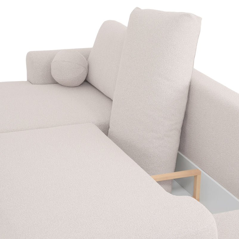 LAON Colțar extensibil, șezlong stânga/dreapta și ladă depozitare, stofă