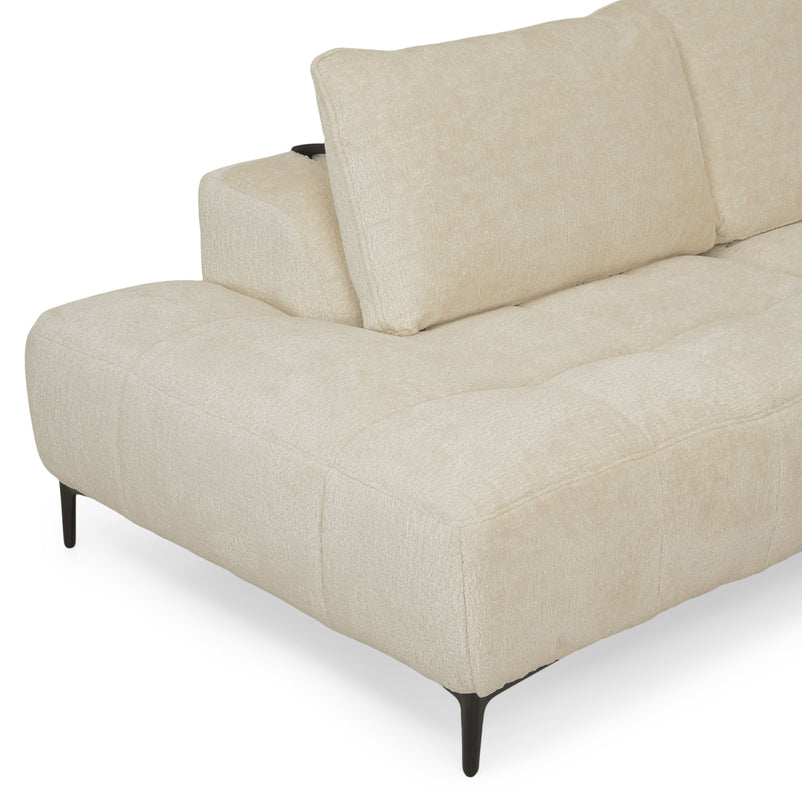 KARSTON Colțar cu șezlong stânga/dreapta, recliner electric, stofă
