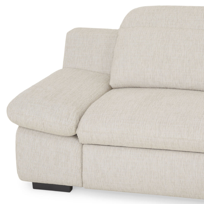 DAMIAN Colțar extensibil, șezlong stânga/dreapta, mecanism tetiere și braț, spațiu depozitare inclus, stofă