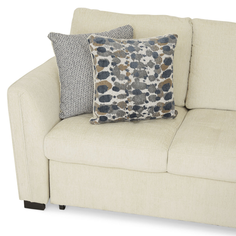 ASCOLI Colțar extensibil, șezlong stânga/dreapta, 4 perne decor incluse, stofă