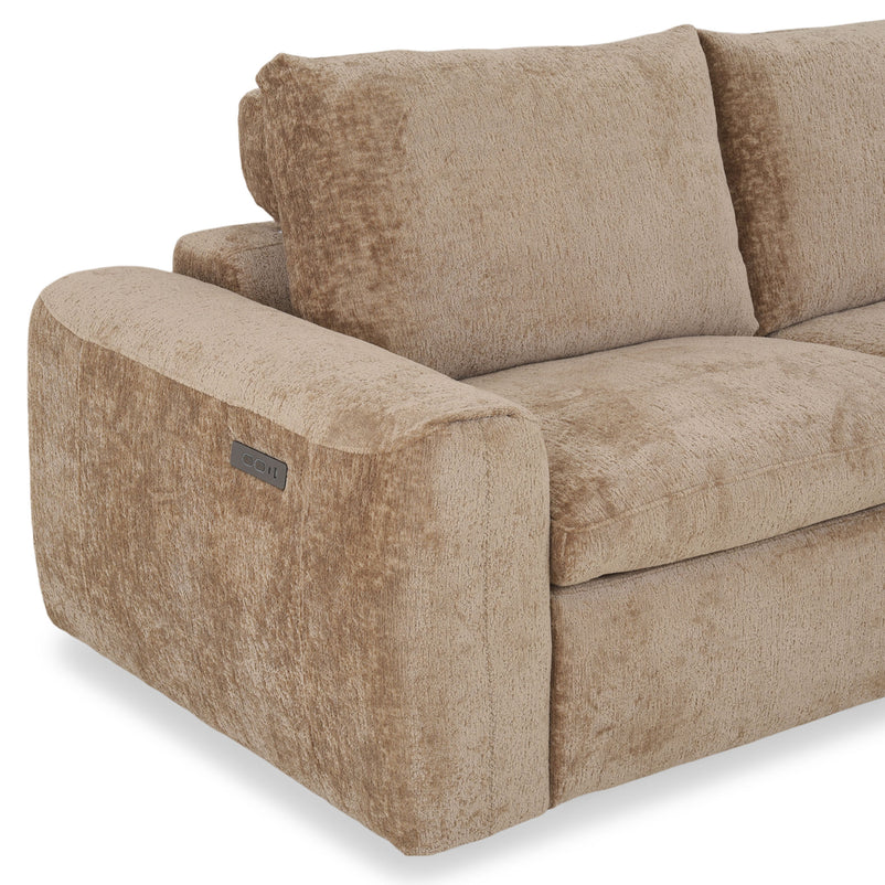 NEW JERSEY Colțar cu șezlong electric stânga/dreapta, 1 recliner electric, mecanism tetieră, USB, stofă