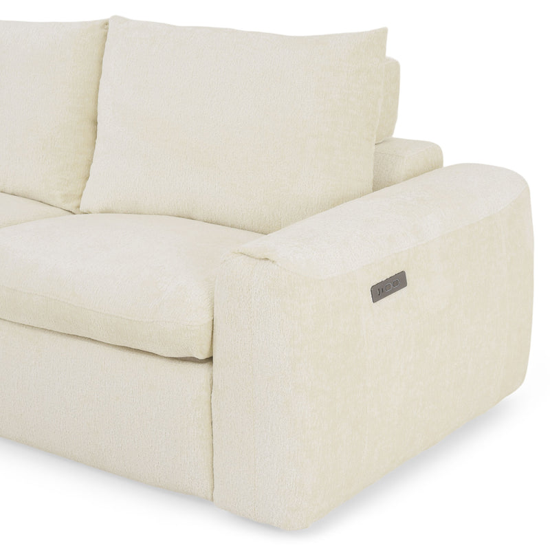 NEW JERSEY Colțar cu șezlong electric stânga/dreapta, 1 recliner electric, tetiere reglabile, USB, consolă depozitare, stofă