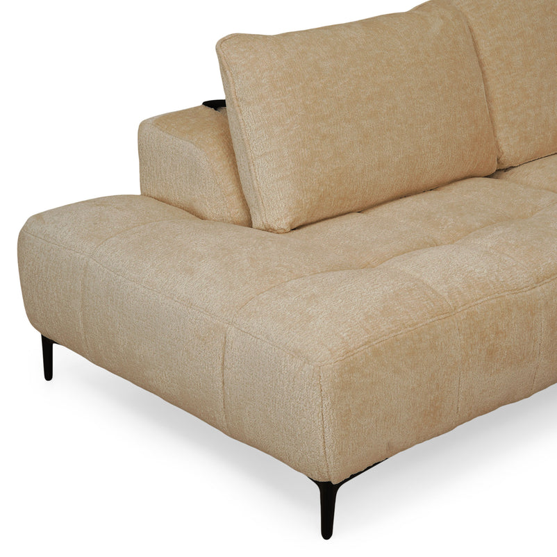 KARSTON Colțar cu șezlong stânga/dreapta, recliner electric, stofă
