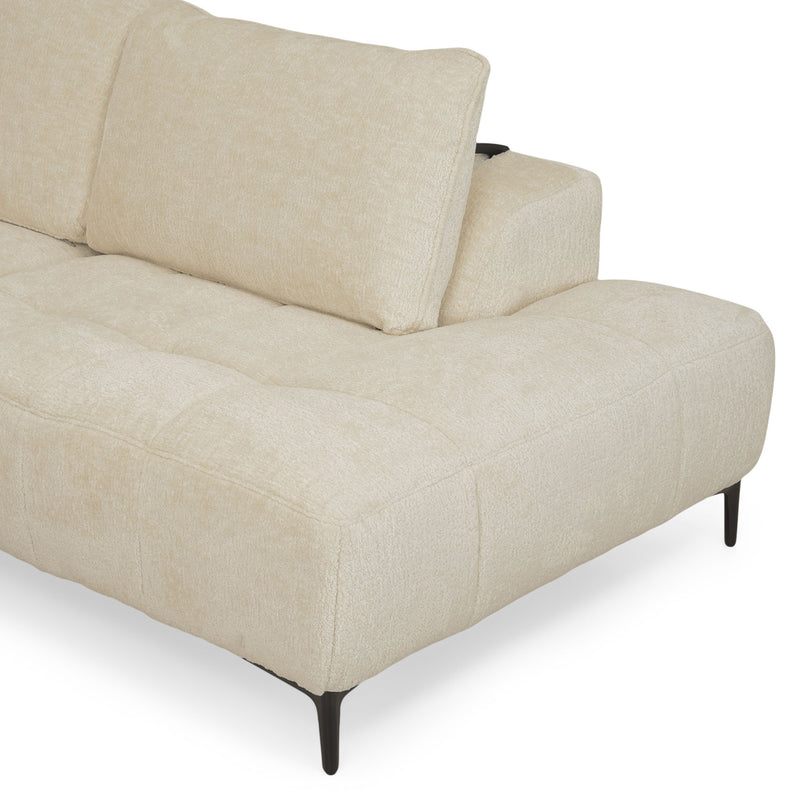 KARSTON Colțar cu șezlong stânga/dreapta, recliner electric, stofă