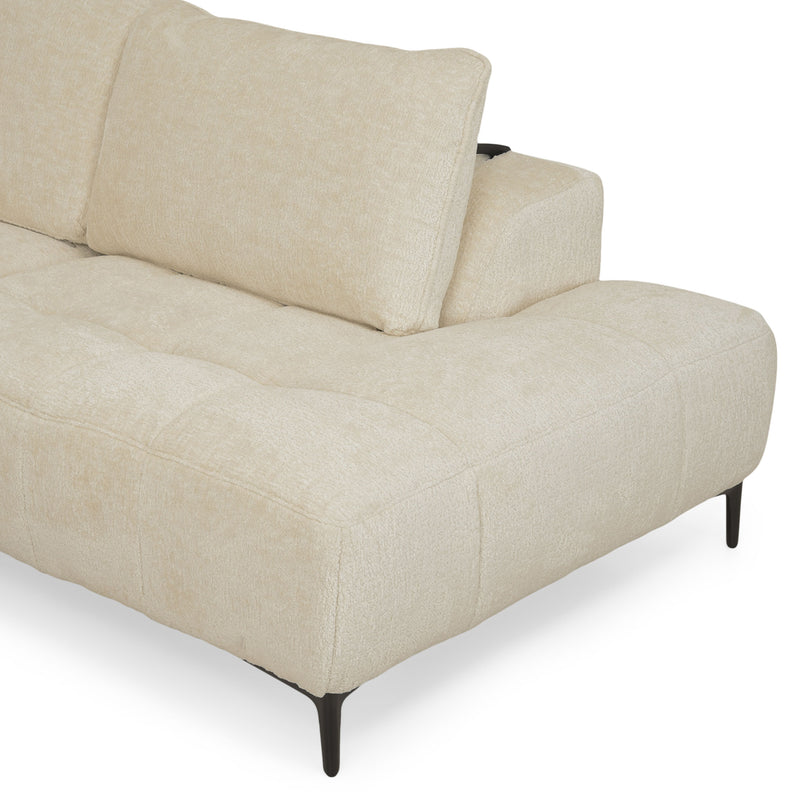KARSTON Colțar cu șezlong stânga/dreapta, recliner electric, stofă