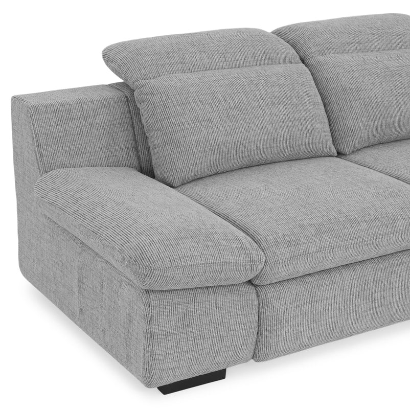 DAMIAN Colțar extensibil, șezlong stânga/dreapta, mecanism tetiere, ladă depozitare inclusă, stofă