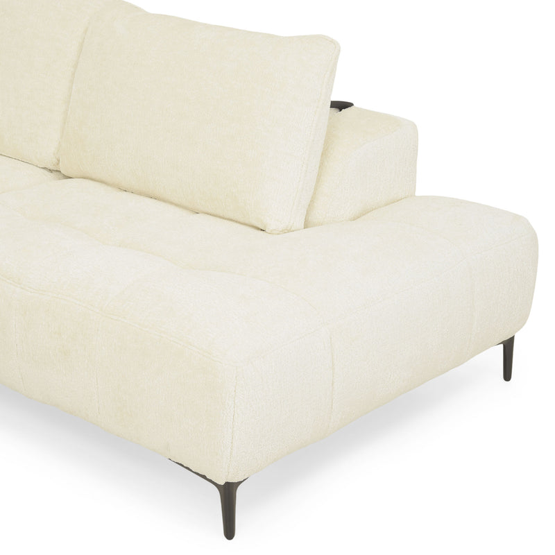 KARSTON Colțar cu șezlong stânga/dreapta, recliner electric, stofă