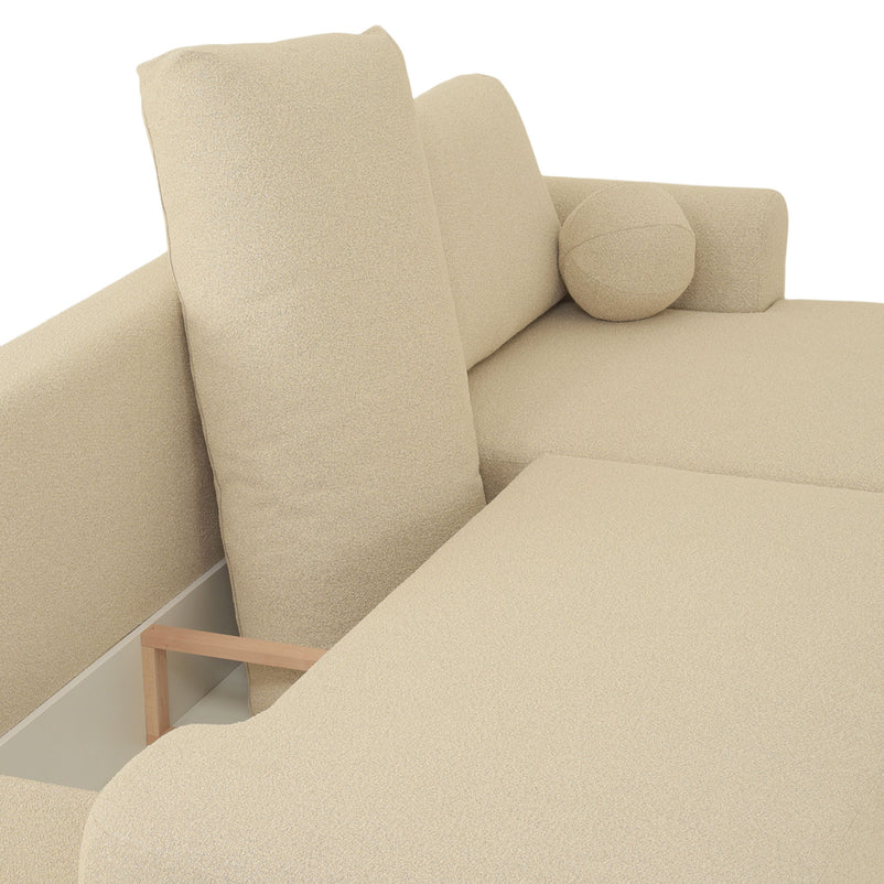 LAON Colțar extensibil, șezlong stânga/dreapta și ladă depozitare, stofă