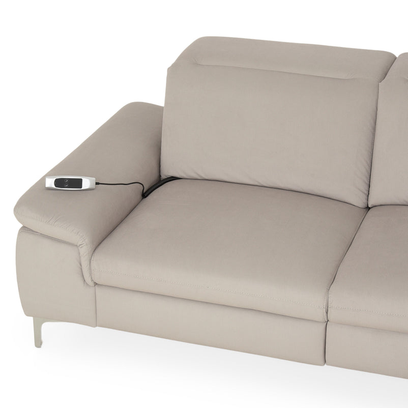 SOUND Colțar șezlong stânga/dreapta, 1 recliner electric și mecanism tetiere, stofă