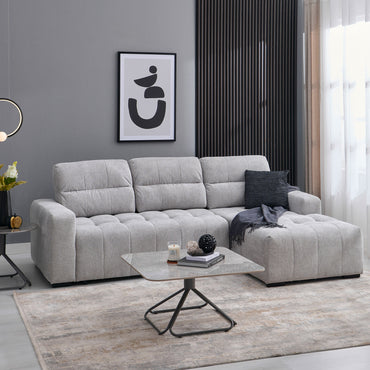 ALLYSON Colțar extensibil, șezlong stânga/dreapta, stofă