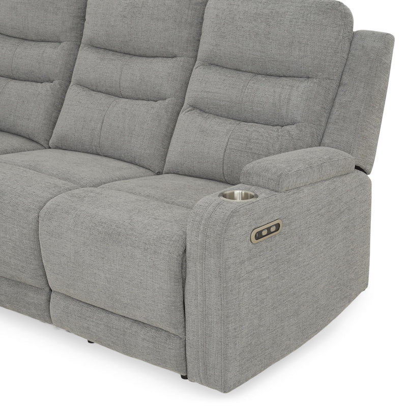 PARKER Canapea 3 locuri cu 2 reclinere electrice, stofă