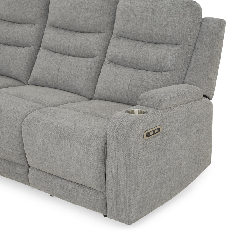 PARKER Canapea 3 locuri cu 2 reclinere electrice, stofă