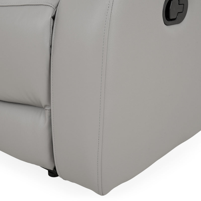 HUDSON Canapea 3 locuri, 2 reclinere manuale, piele naturală