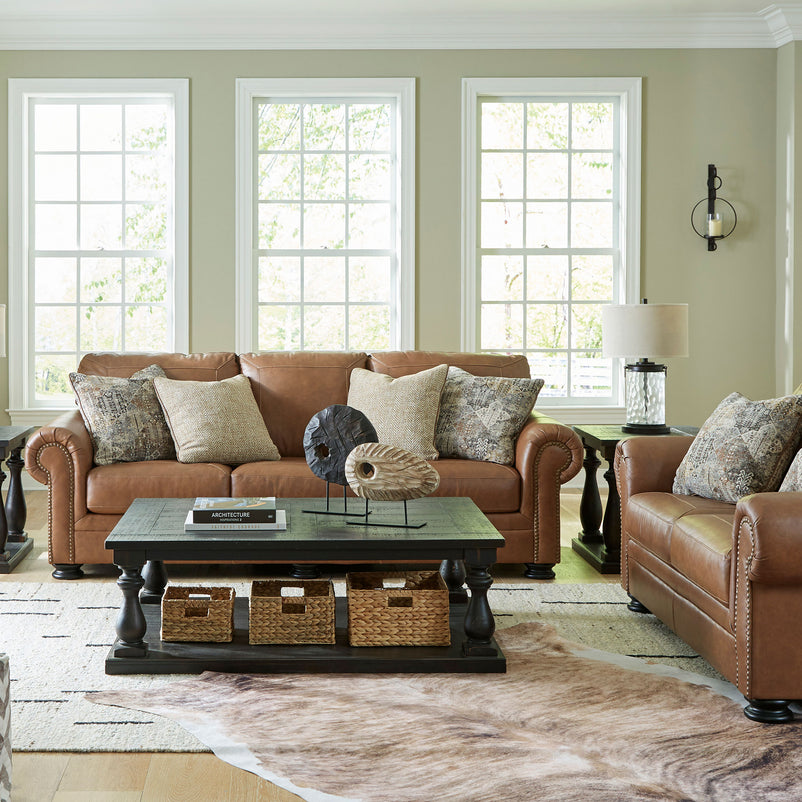 AGNESE Canapea 3 locuri, 4 perne decorative incluse, piele