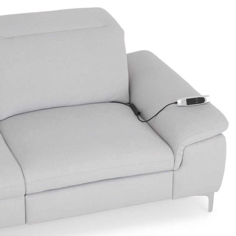 SOUND Colțar șezlong stânga/dreapta, 1 recliner electric și mecanism tetiere, stofă