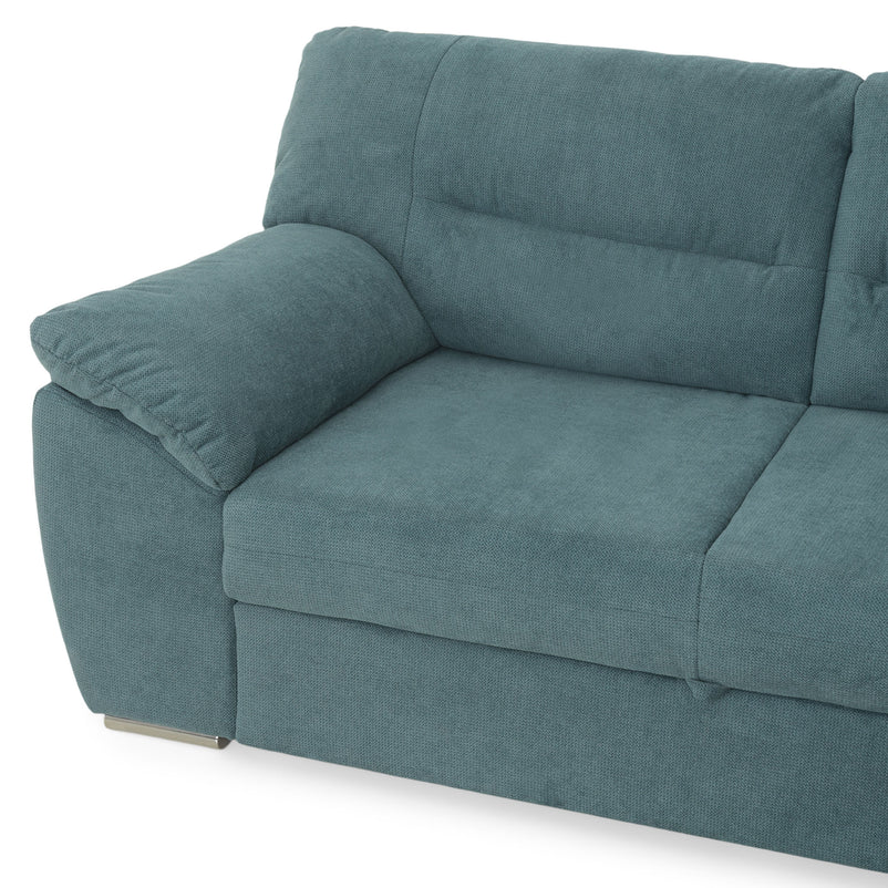 CELIA Canapea extensibilă, șezlong stânga/dreapta, spațiu depozitare, stofă