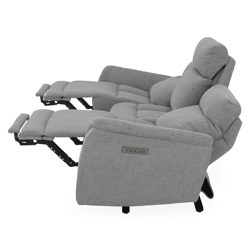 BARTON Canapea 3 locuri, 2 reclinere electrice, stofă