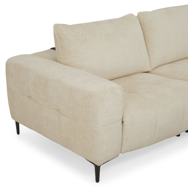 KARSTON Colțar cu șezlong stânga/dreapta, recliner electric, stofă