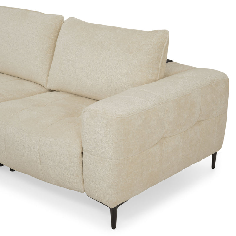KARSTON Colțar cu șezlong stânga/dreapta, recliner electric, stofă